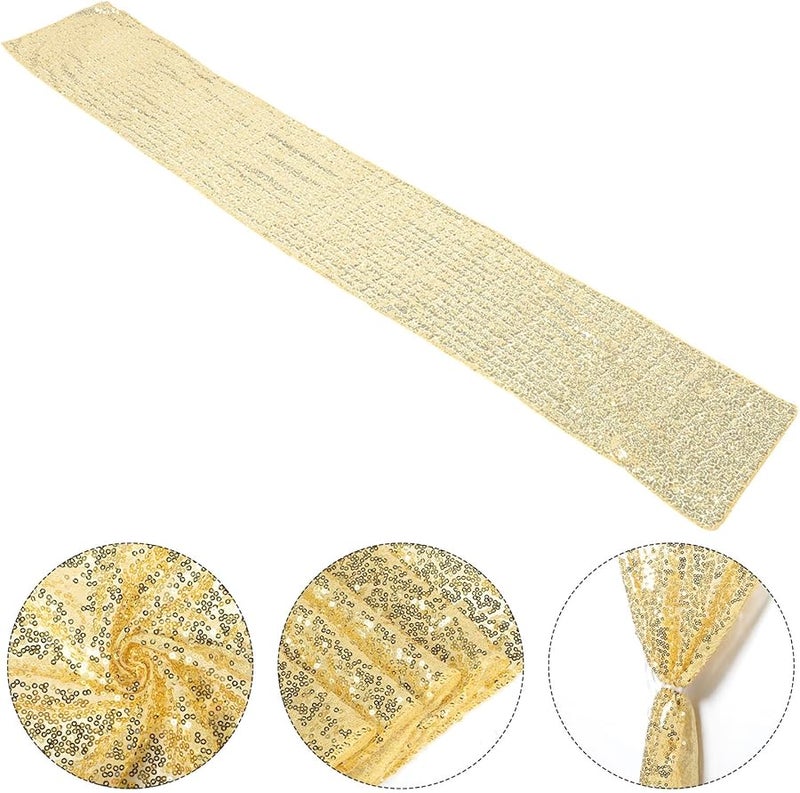 Gold Sequin Table Runner Nordic Style Polyester Tablecloth for Wedding Party Celebration - Image 4